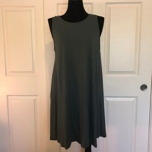 LOFT Olive Sleeveless T-Shirt Dress